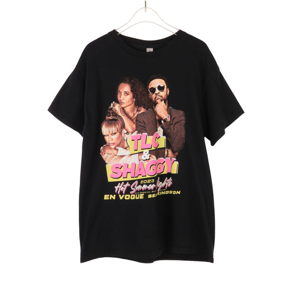TLC & Shaggy Hot Summer Nights Tour Concert Tee Black Graphic T-Shirt Large - Picture 7 of 8